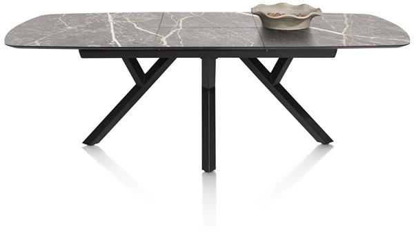 Xooon Minato uitschuiftafel - ovaal - 180 (+ 60 cm.) x 110 cm. - lichtgrijs Grijs Eettafel