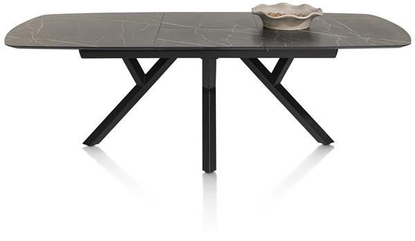 Xooon Minato uitschuiftafel - ovaal - 180 (+ 60 cm.) x 110 cm. - onyx Zwart Eettafel