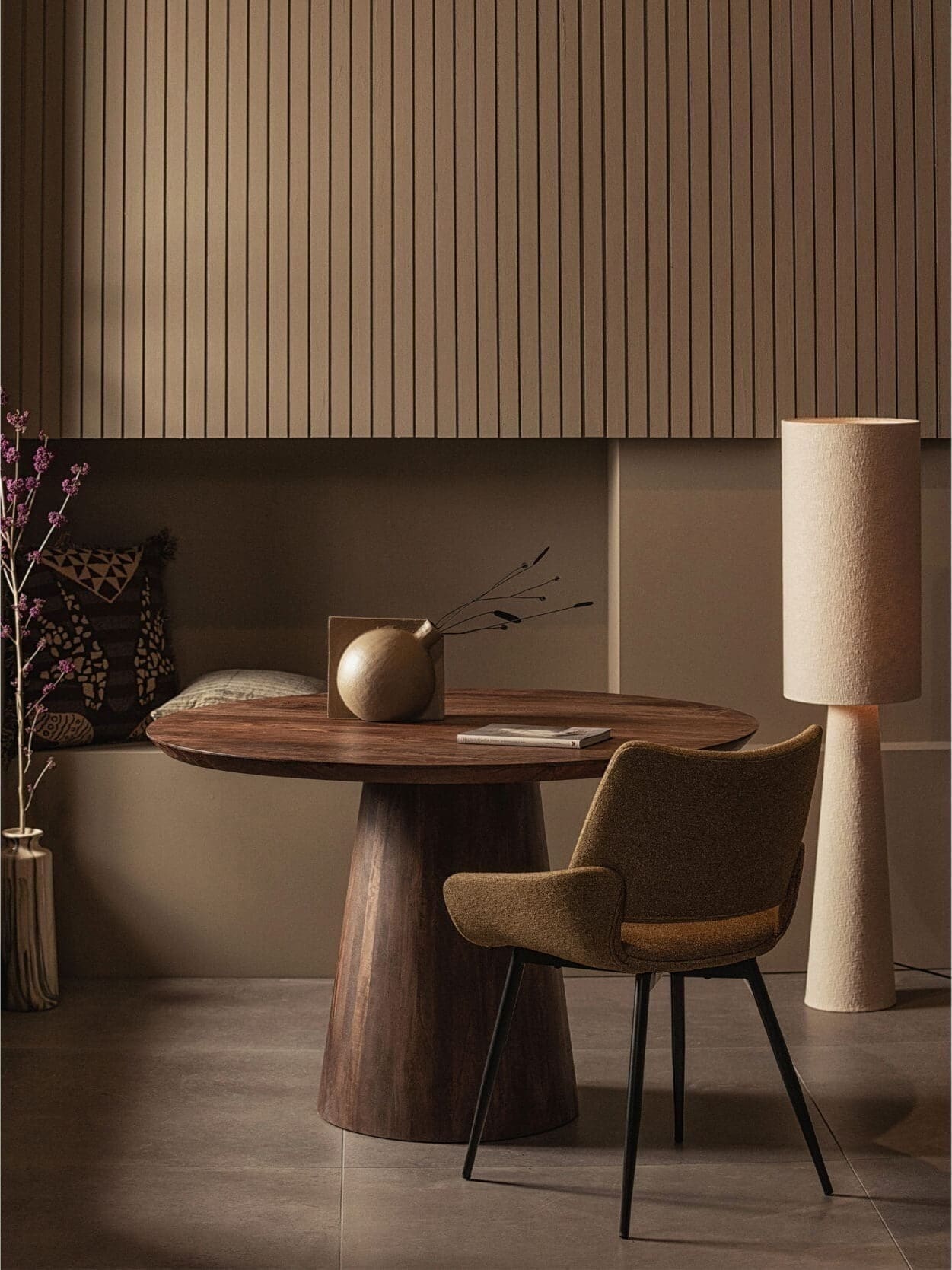 BePureHome Parade Eetkamerstoel Melange Stof Mosterd Cognac|Geel