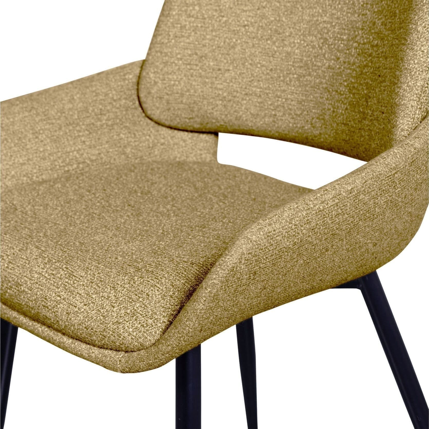 BePureHome Parade Eetkamerstoel Melange Stof Mosterd Cognac|Geel