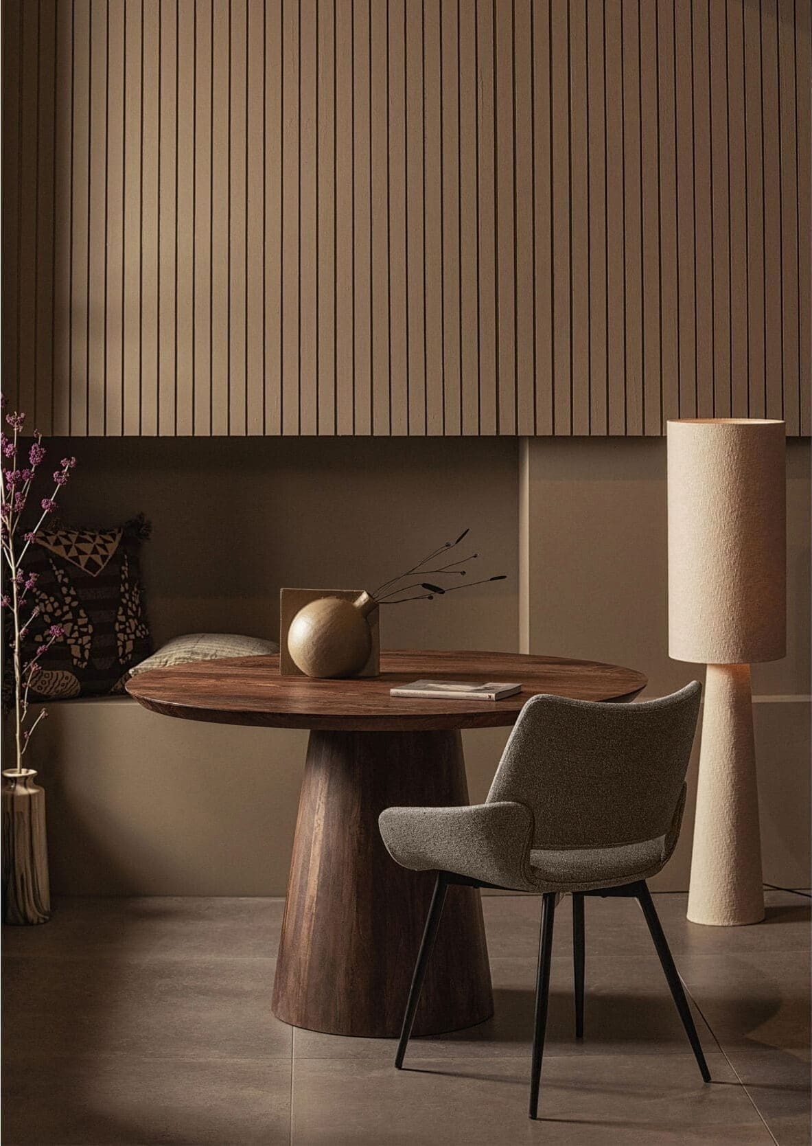 BePureHome Parade Eetkamerstoel Melange Stof Zand Beige|Bruin
