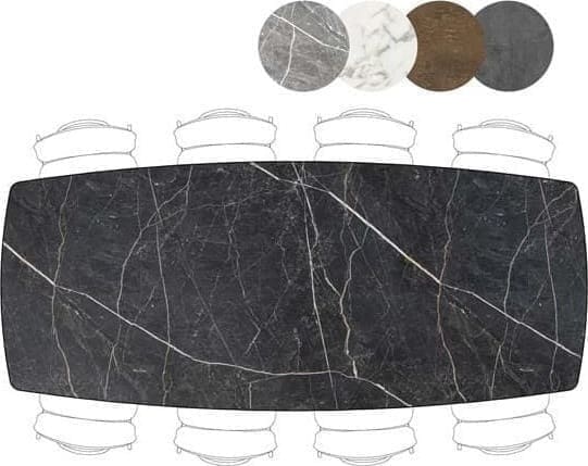 Henders & Hazel Palace eetkamertafel 270 x 115 cm. - 4-poten - onyx Zwart Eettafel