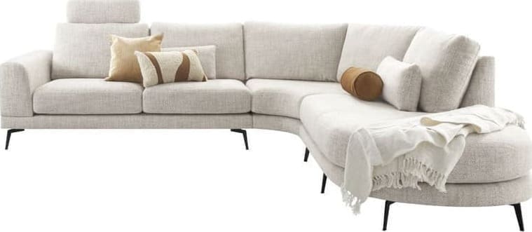 Profijt Meubel Hoekbank Flandria beige Beige|Wit Hoekbank