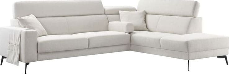 Pronto Wonen Hoekbank Tusari beige verstelbare zitdiepte Beige|Wit Bank
