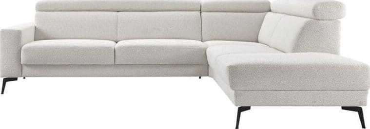 Pronto Wonen Hoekbank Tusari beige verstelbare zitdiepte Beige|Wit Bank