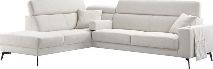 Pronto Wonen Hoekbank Tusari beige verstelbare zitdiepte Beige|Wit Bank