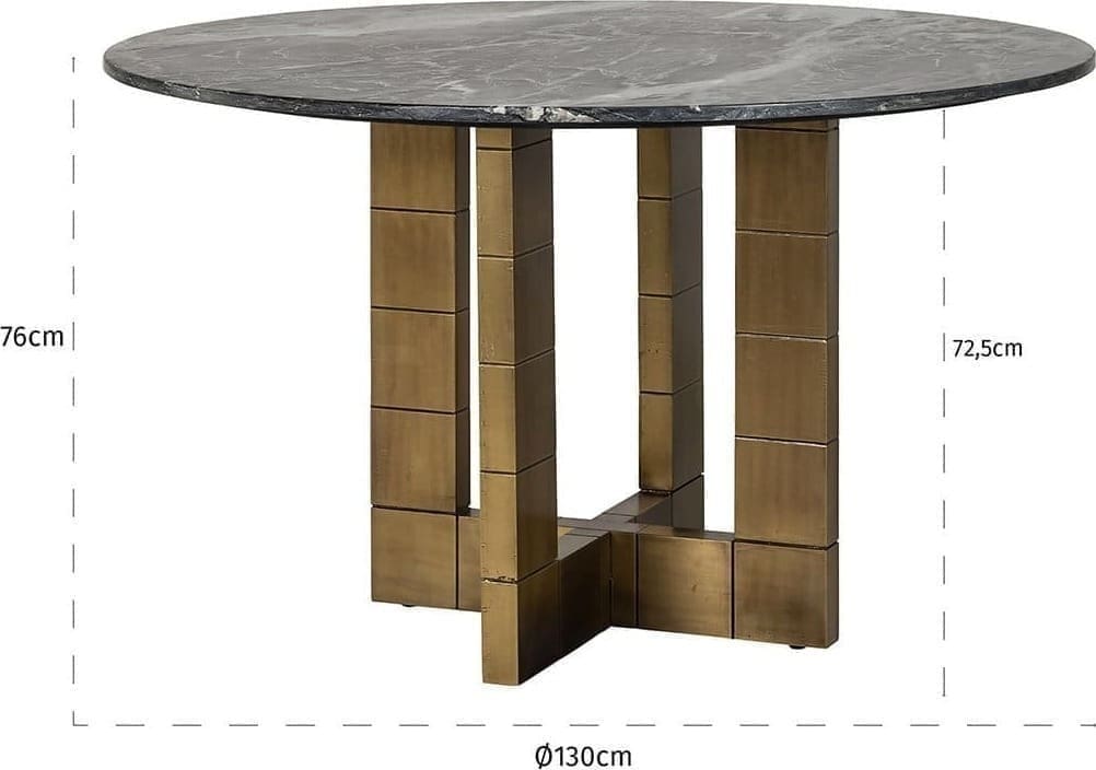 Richmond Interiors Eettafel Collada 130Ø Zwart Eettafel