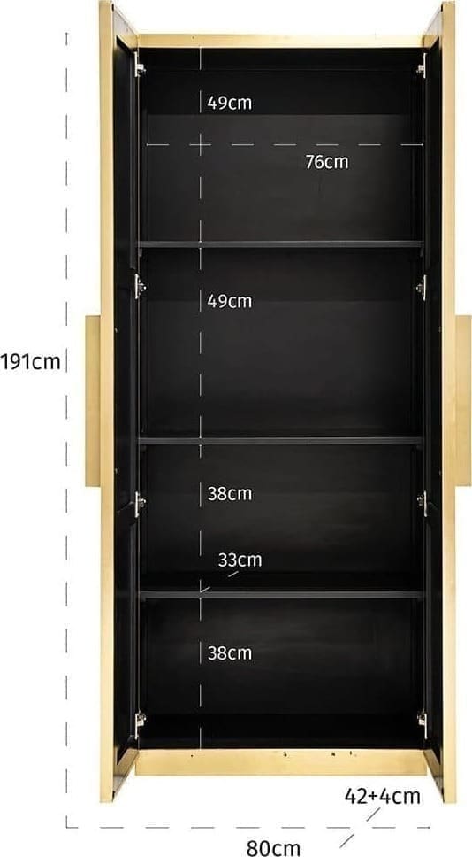 Richmond Interiors Wandkast Ironville Goud Kast