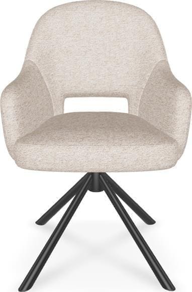 Henders & Hazel Nikolas armstoel - centrale poot draaibaar - graphite (RAL 7022) - stof Enzo - champagne Grijs|Taupe Armstoel