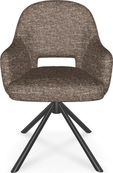 Henders & Hazel Nikolas armstoel - centrale poot draaibaar - graphite (RAL 7022) - stof Enzo - lava Bruin|Grijs|Antraciet Armstoel