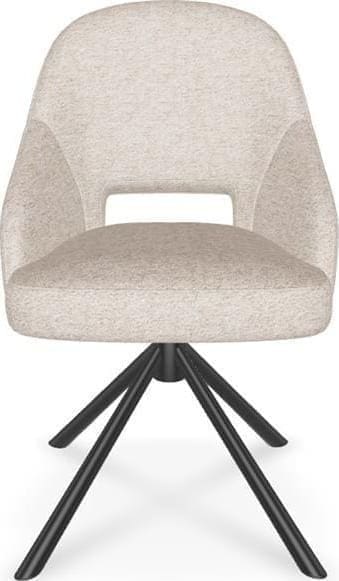 Henders & Hazel Nikolas eetkamerstoel - centrale poot draaibaar - graphite (RAL 7022) - stof Enzo - champagne Grijs|Taupe Eetkamerstoel