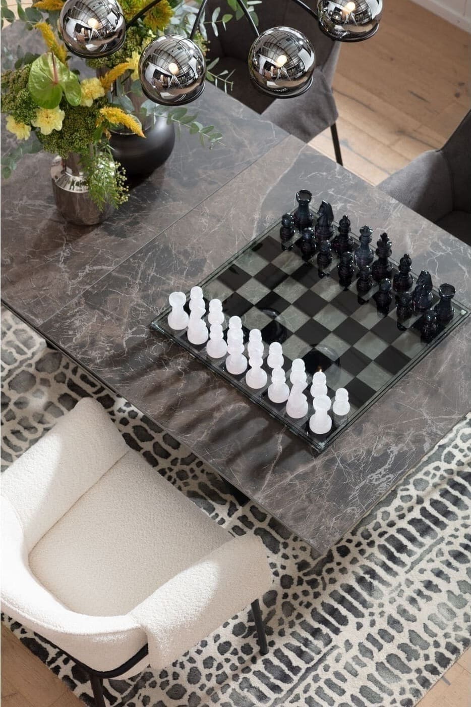 Beeld Chess Transparent 60x60cm Kare Design Beeld 54820