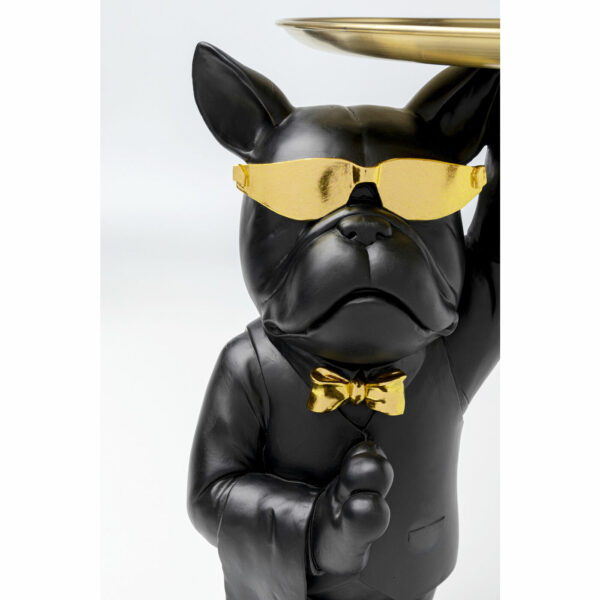 Bijzettafel Cool Bulldog Dienblad Black 34x55cm Kare Design Dienblad 86932