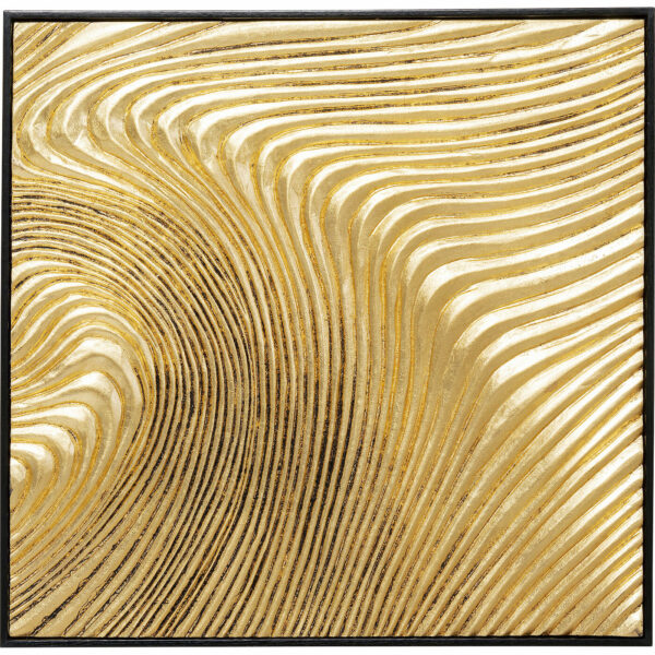 Object Schilderij Wave Gold (2/Set) Kare Design Beeld 54796