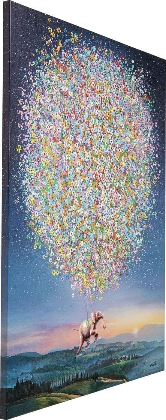 Schilderij Canvas Flying Elephant At Night 120x160cm Kare Design Schilderij 54827