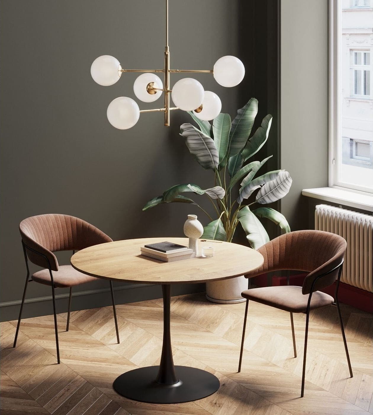 Tafel Schickeria Oak Black Ø110cm Kare Design Eettafel 86962