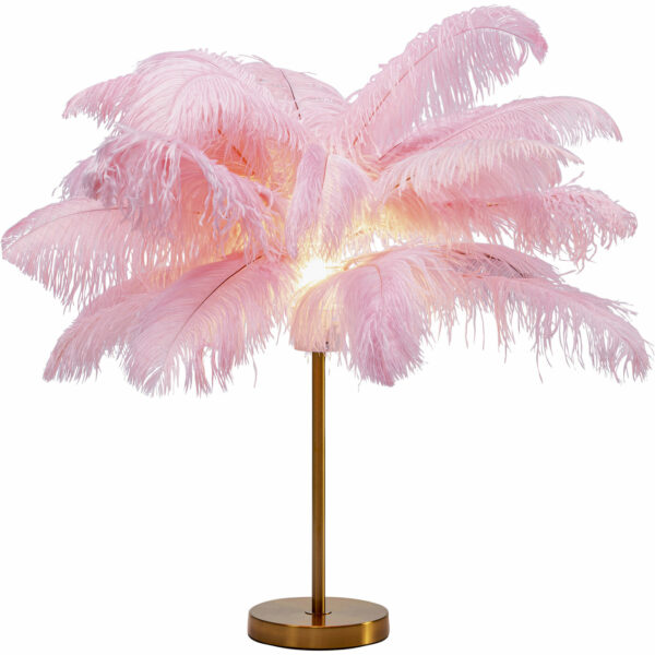 Tafellamp Feather Palm Pink 60cm Kare Design Tafellamp 53747