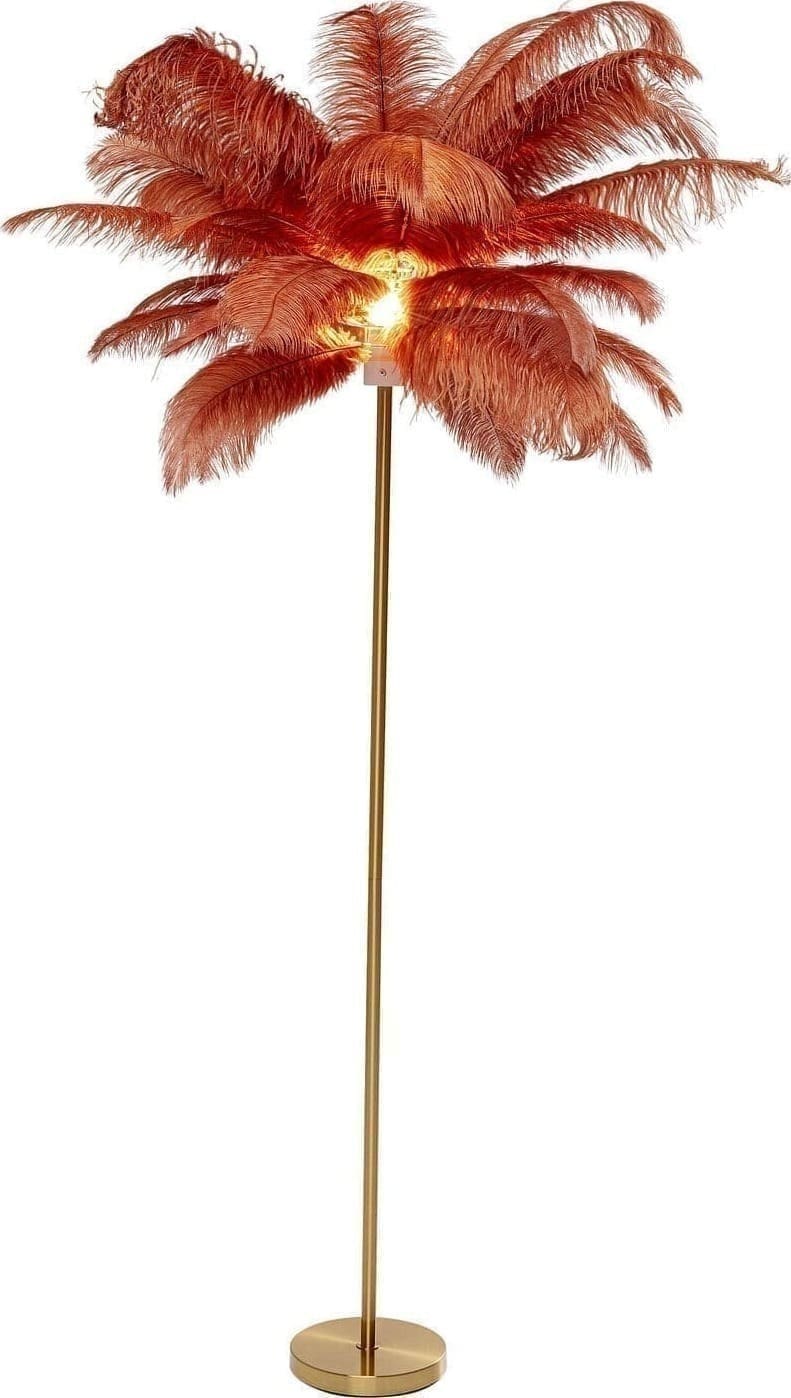 Vloerlamp Feather Palm Rusty Red 165cm Kare Design Vloerlamp 54549