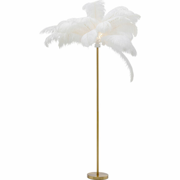 Vloerlamp Feather Palm White 165cm Kare Design Vloerlamp 53750