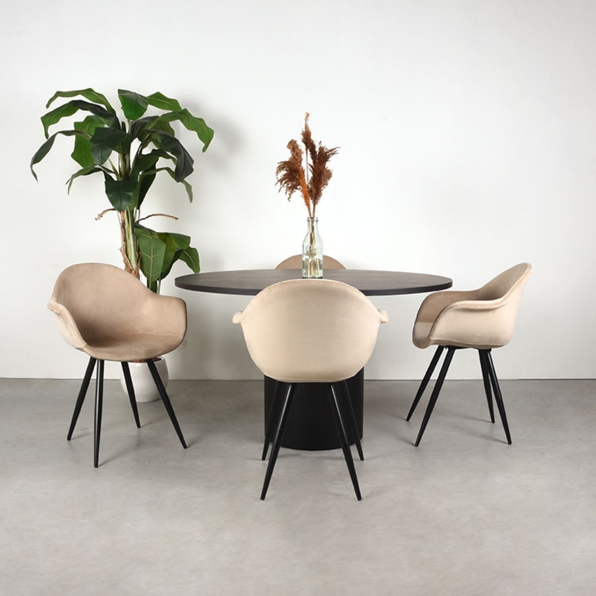 LABEL51 Eetkamertafel Oliva - Zwart - Eiken Zwart Eettafel