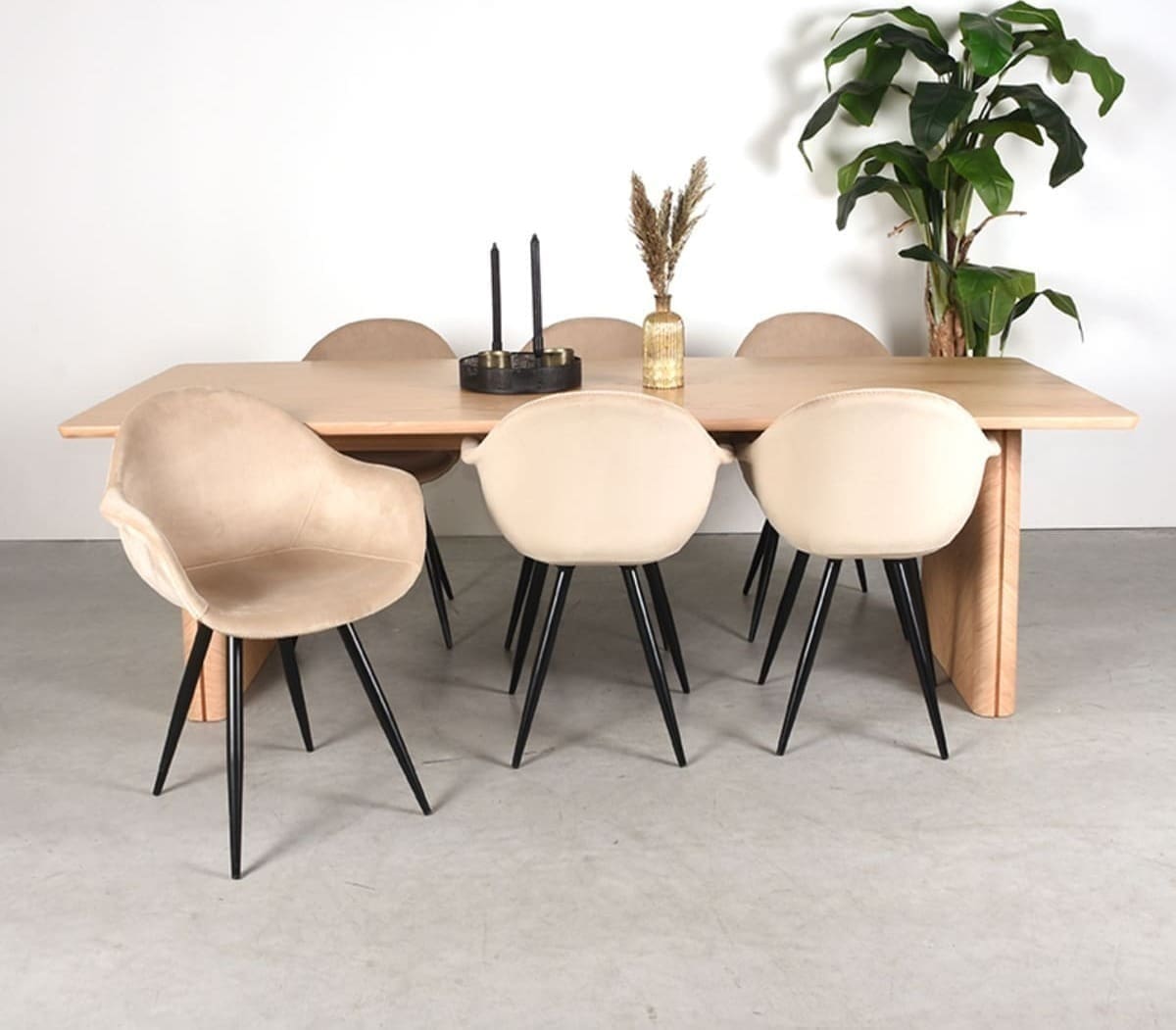 LABEL51 Eettafel Jule 210x100x75 cm - Naturel - Eiken Eettafel