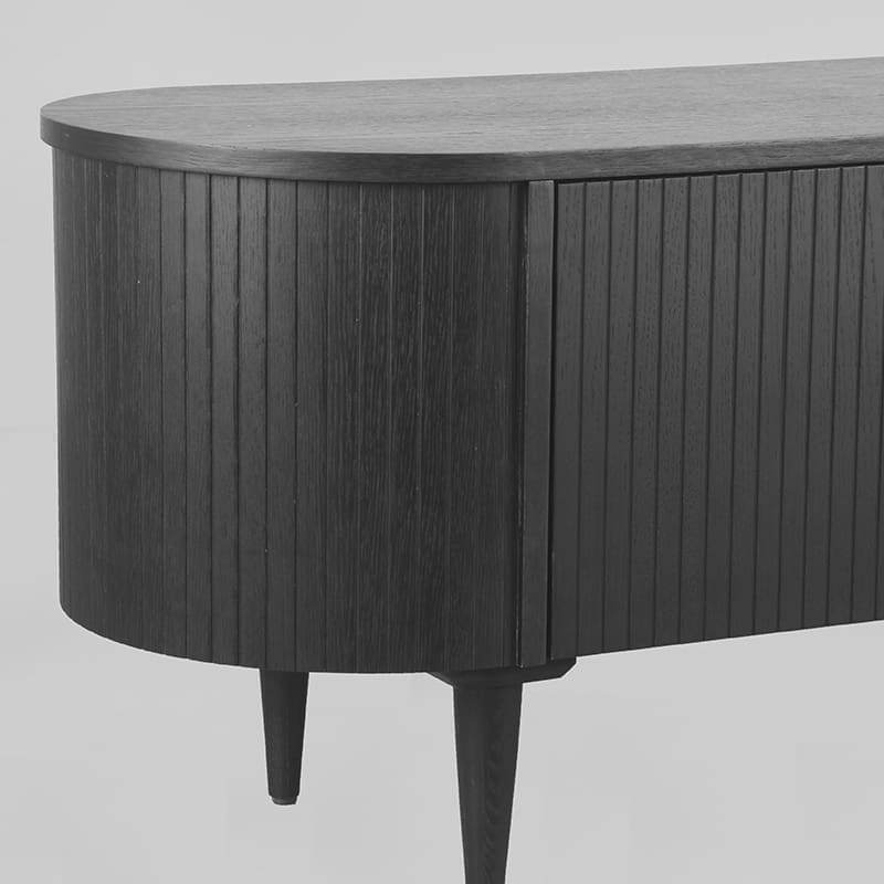 LABEL51 Tv-Meubel Oliva 180x47x55 cm - Zwart - Eiken Zwart Tv-meubel|Tv-dressoir