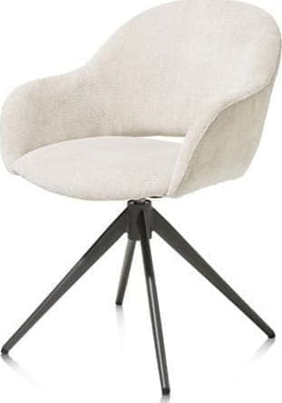 Xooon Finn armstoel terugdraai - stof Livigno - creme Beige|Wit Armstoel