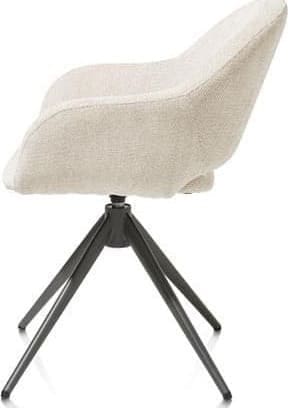 Xooon Finn armstoel terugdraai - stof Livigno - creme Beige|Wit Armstoel
