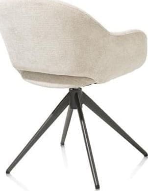 Xooon Finn armstoel terugdraai - stof Livigno - creme Beige|Wit Armstoel