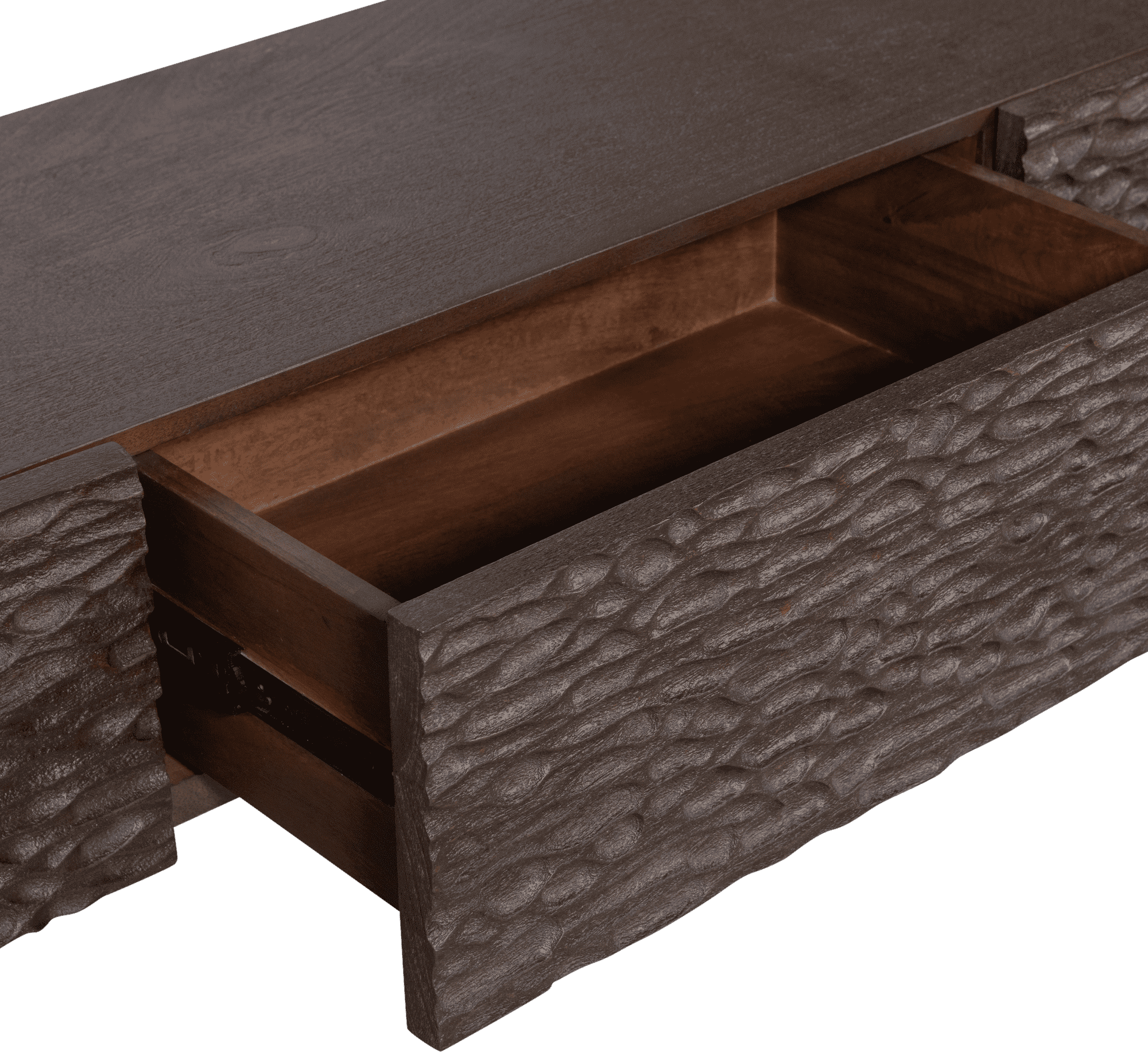 BePureHome Crumble carved tv meubel mango walnoot Bruin Tv-meubel|Tv-dressoir
