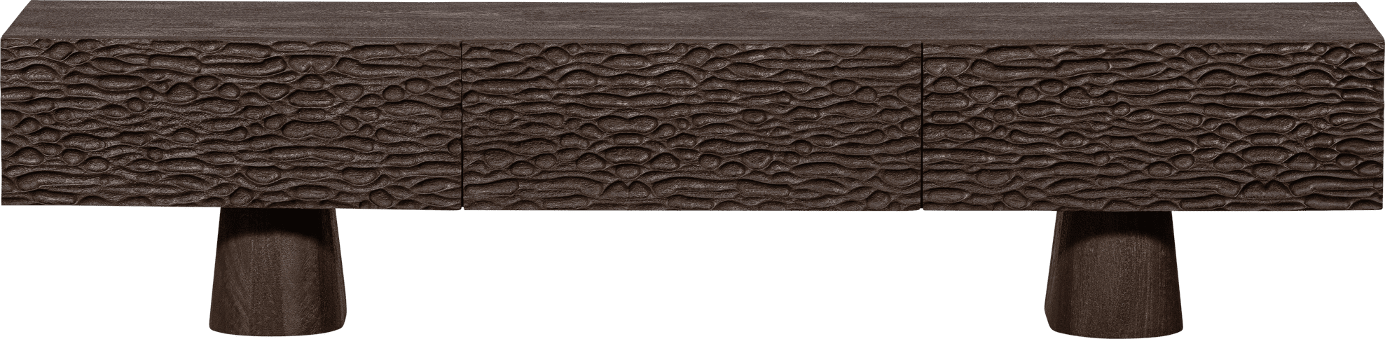 BePureHome Crumble carved tv meubel mango walnoot Bruin Tv-meubel|Tv-dressoir