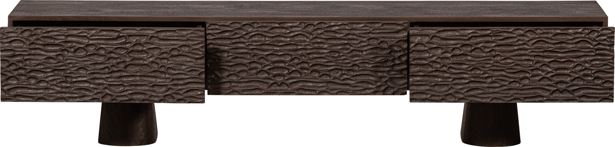 BePureHome Crumble carved tv meubel mango walnoot Bruin Tv-meubel|Tv-dressoir