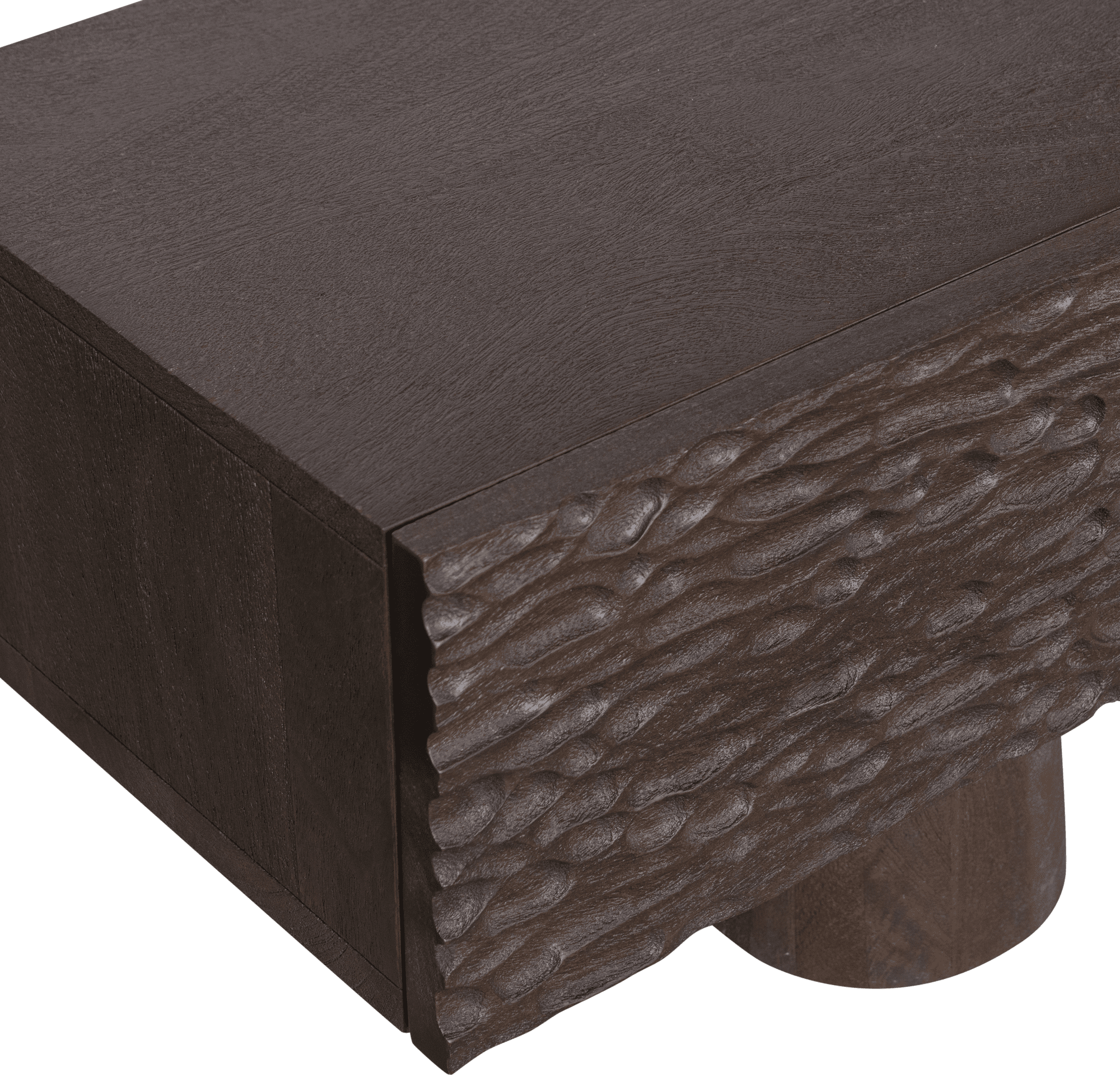 BePureHome Crumble carved tv meubel mango walnoot Bruin Tv-meubel|Tv-dressoir