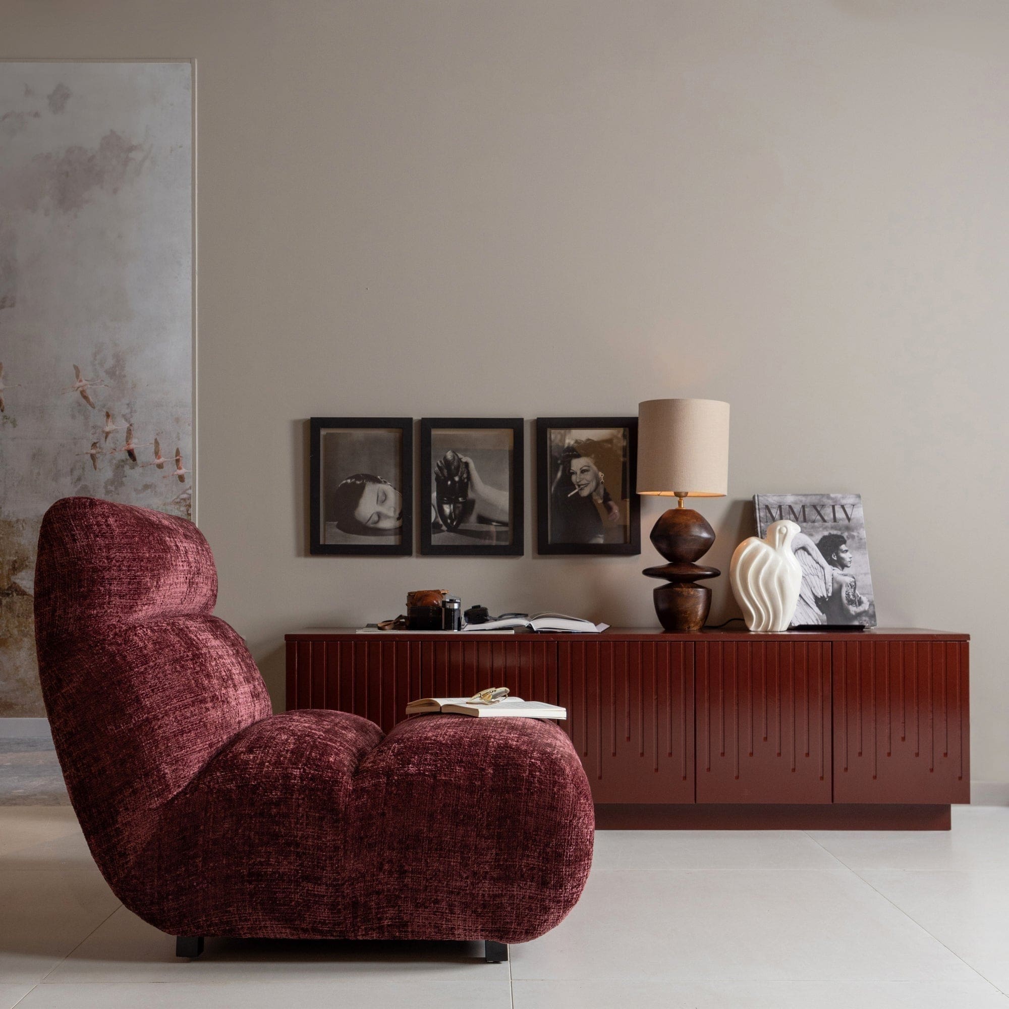 BePureHome Observe fauteuil aubergine Paars Fauteuil