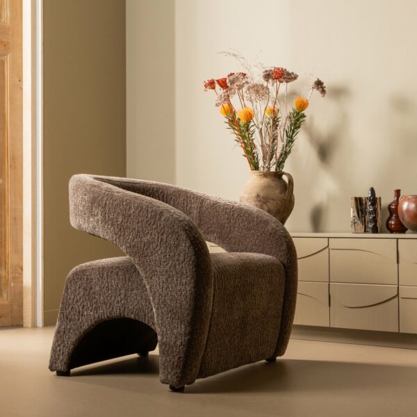 BePureHome Radiate fauteuil textured espresso Bruin Fauteuil