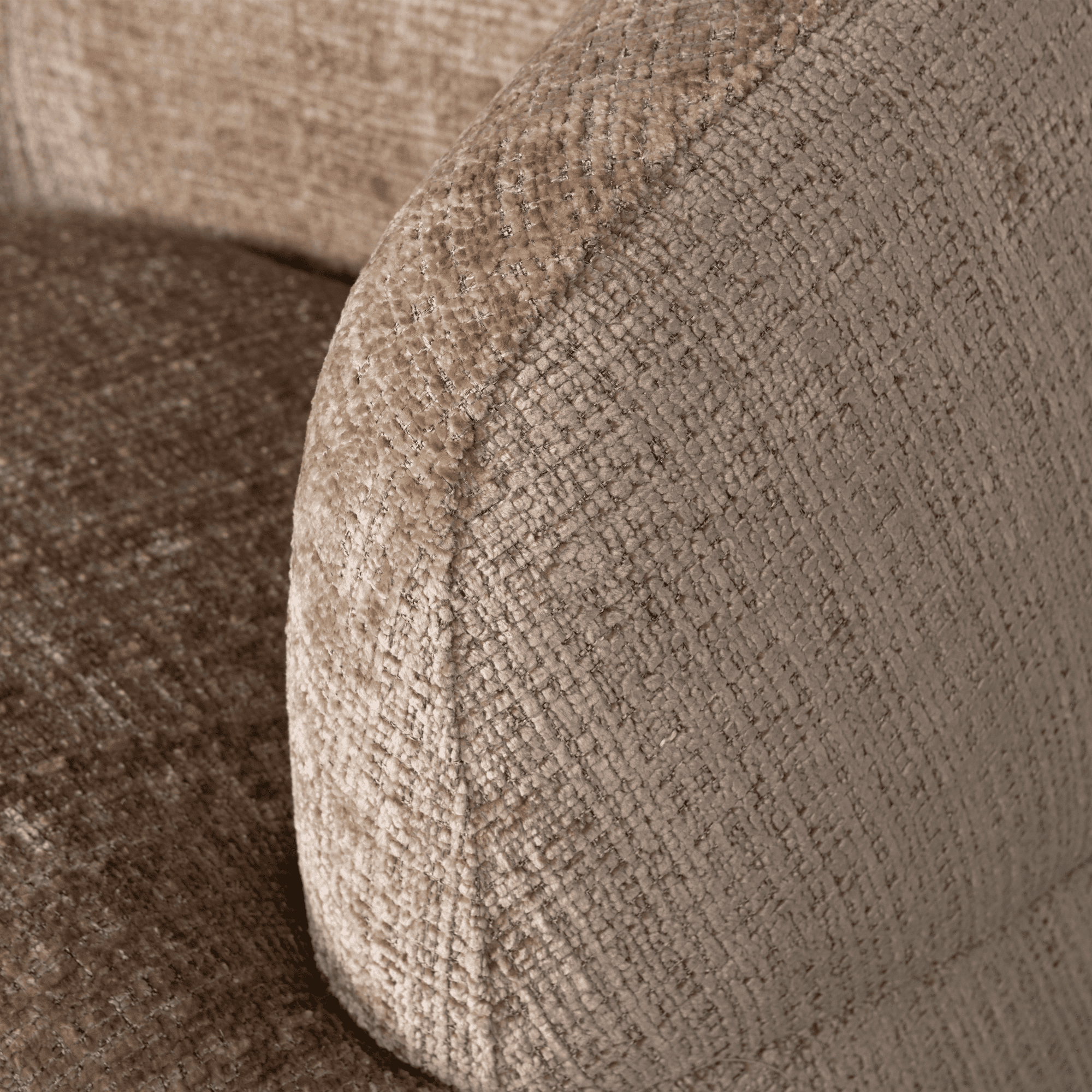 BePureHome Woolly draaifauteuil chenille zand Beige|Bruin Draaifauteuil
