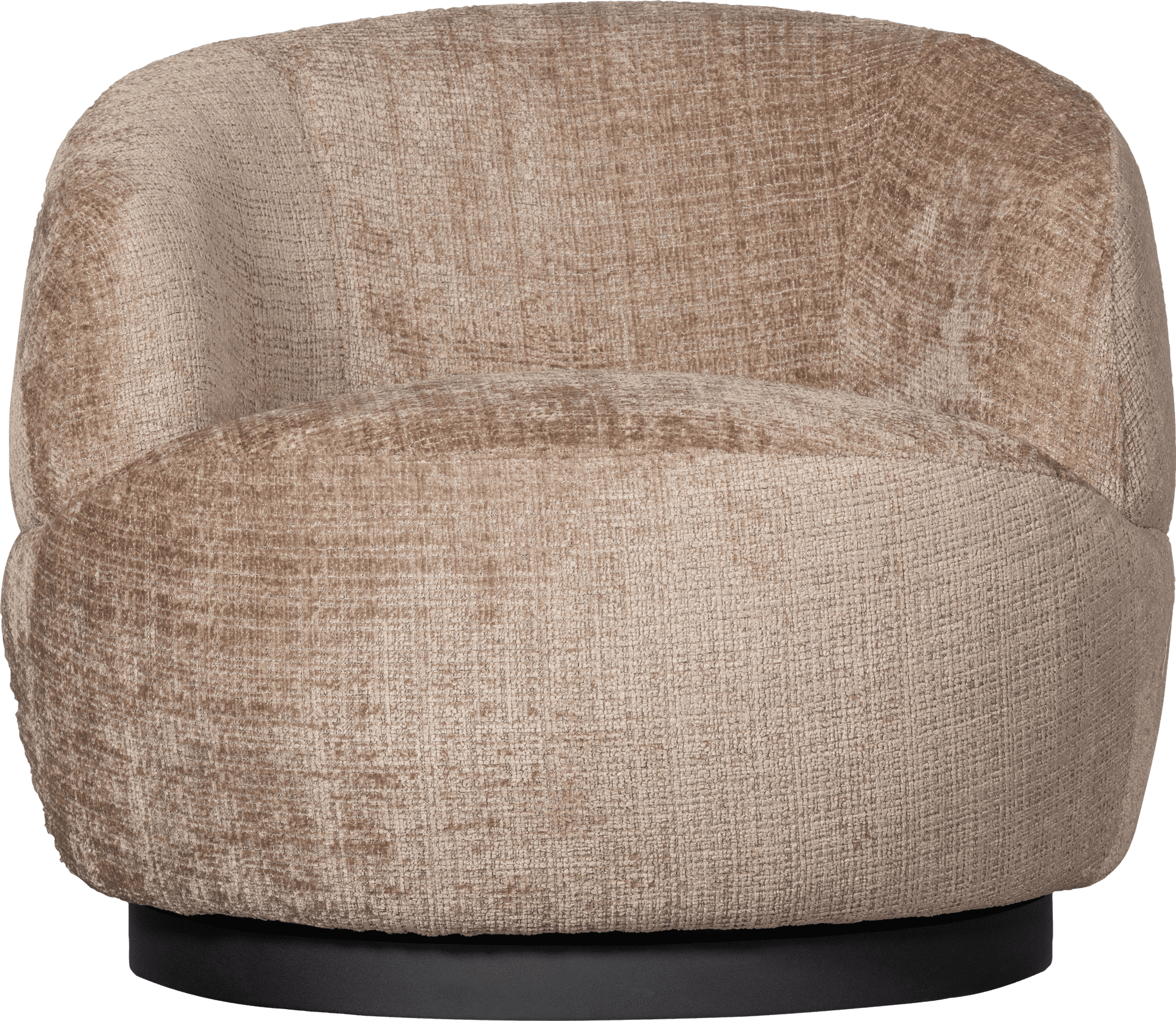 BePureHome Woolly draaifauteuil chenille zand Beige|Bruin Draaifauteuil