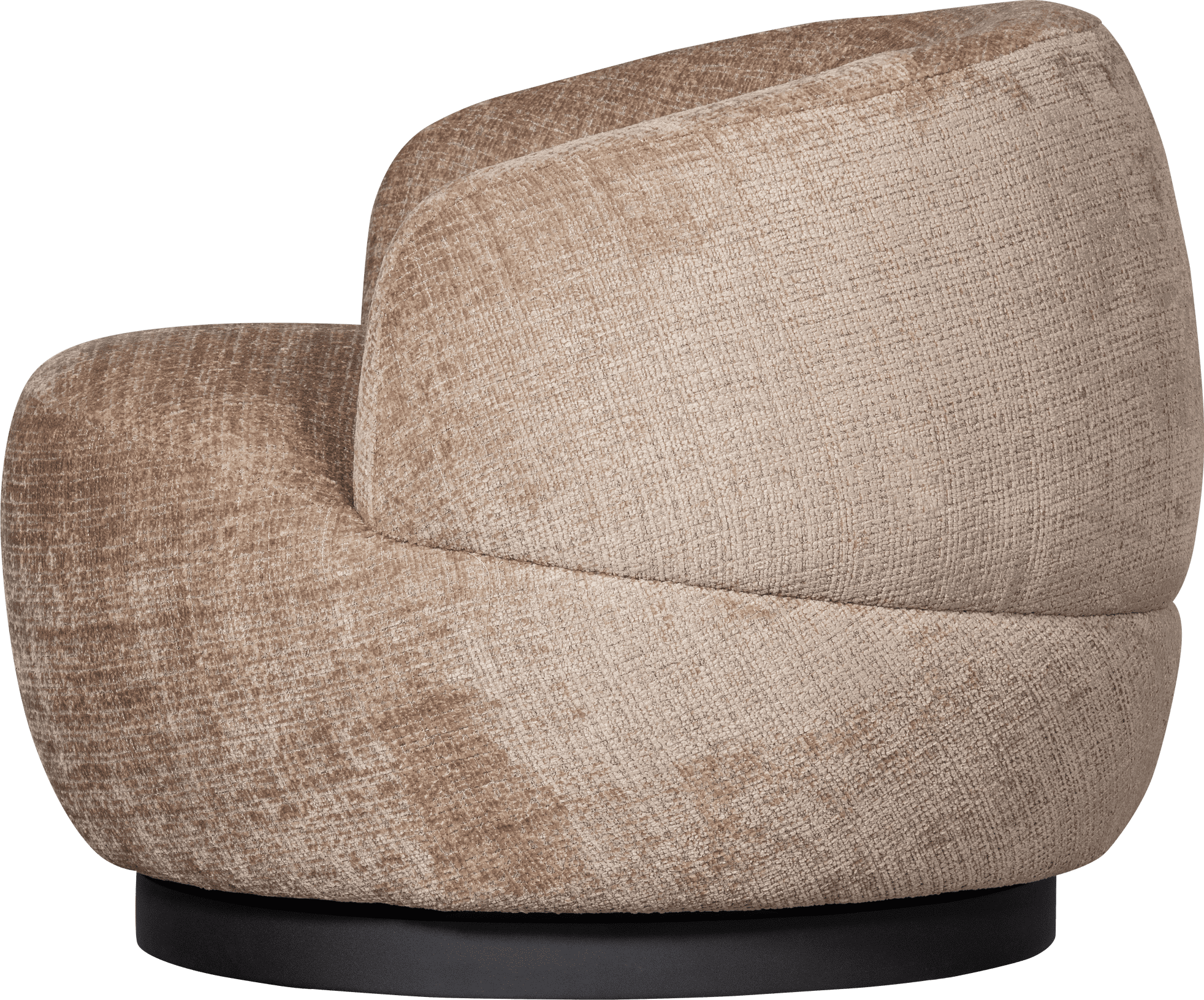 BePureHome Woolly draaifauteuil chenille zand Beige|Bruin Draaifauteuil