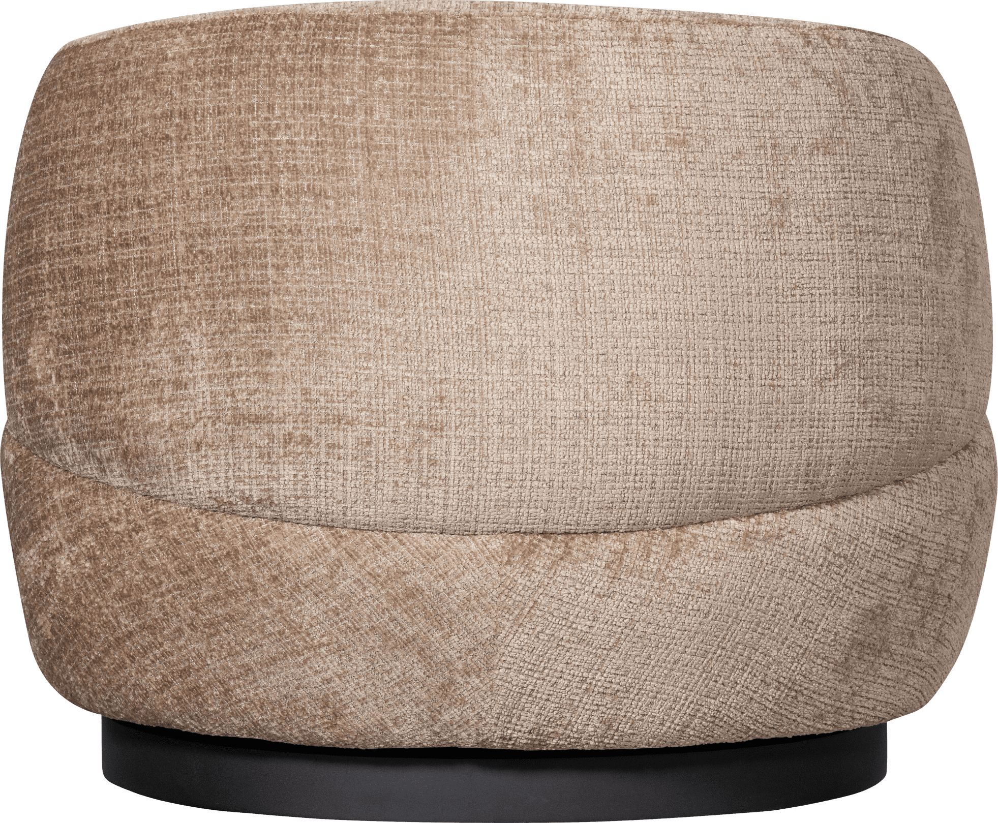BePureHome Woolly draaifauteuil chenille zand Beige|Bruin Draaifauteuil