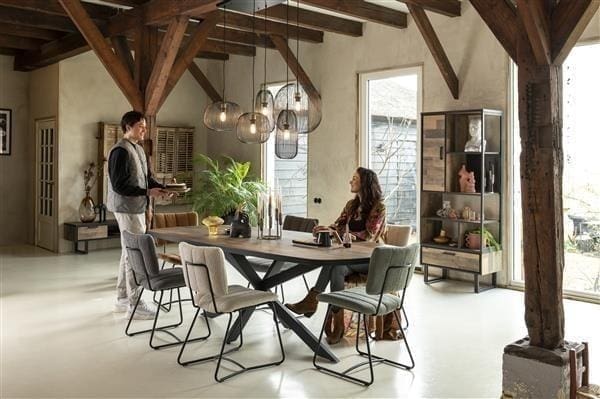 Henders & Hazel Avalon highboard 120 cm. - 2-deuren + 2-laden + 1-klep (+ LED) - natural Naturel Kast