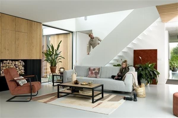 Henders & Hazel Avalon highboard 120 cm. - 2-deuren + 2-laden + 1-klep (+ LED) - natural Naturel Kast
