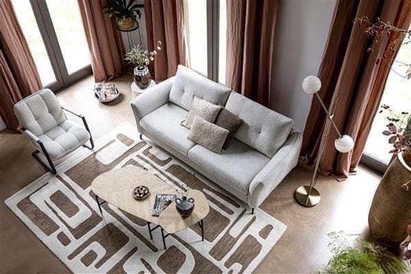 Henders & Hazel Hendrik set van 2 salontafels 63 x 120 cm / 62 x 44 cm. - fishbone - natural Naturel Bijzettafel