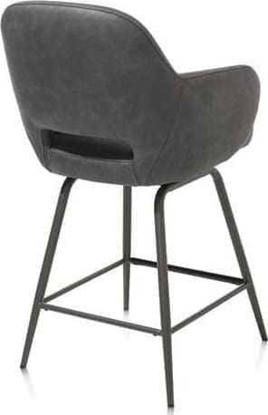Henders & Hazel Nikolas barstoel - draaibaar - graphite (RAL 7022) - stof Pala - antraciet Antraciet Armstoel