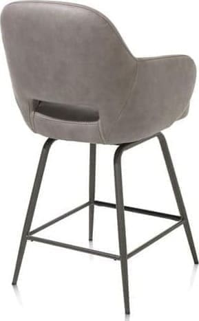 Henders & Hazel Nikolas barstoel - draaibaar - graphite (RAL 7022) - stof Pala - lever Taupe Armstoel