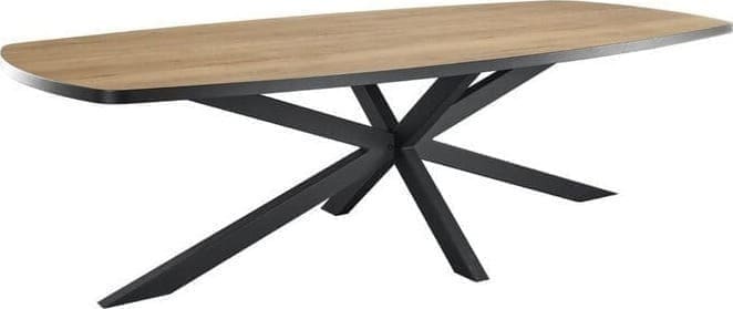 INHOUSE Eettafel Camerino Deens ovaal natur decor 275x130cm Zwart Eettafel