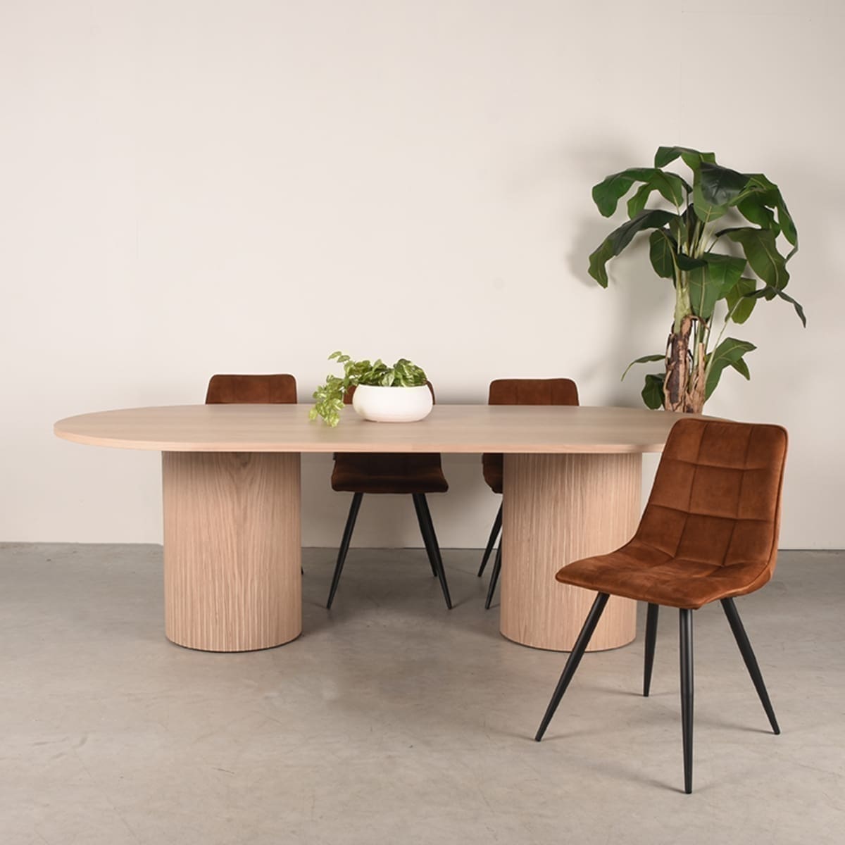LABEL51 Eettafel Oliva 240x120x75 cm - Naturel - Eiken Eettafel