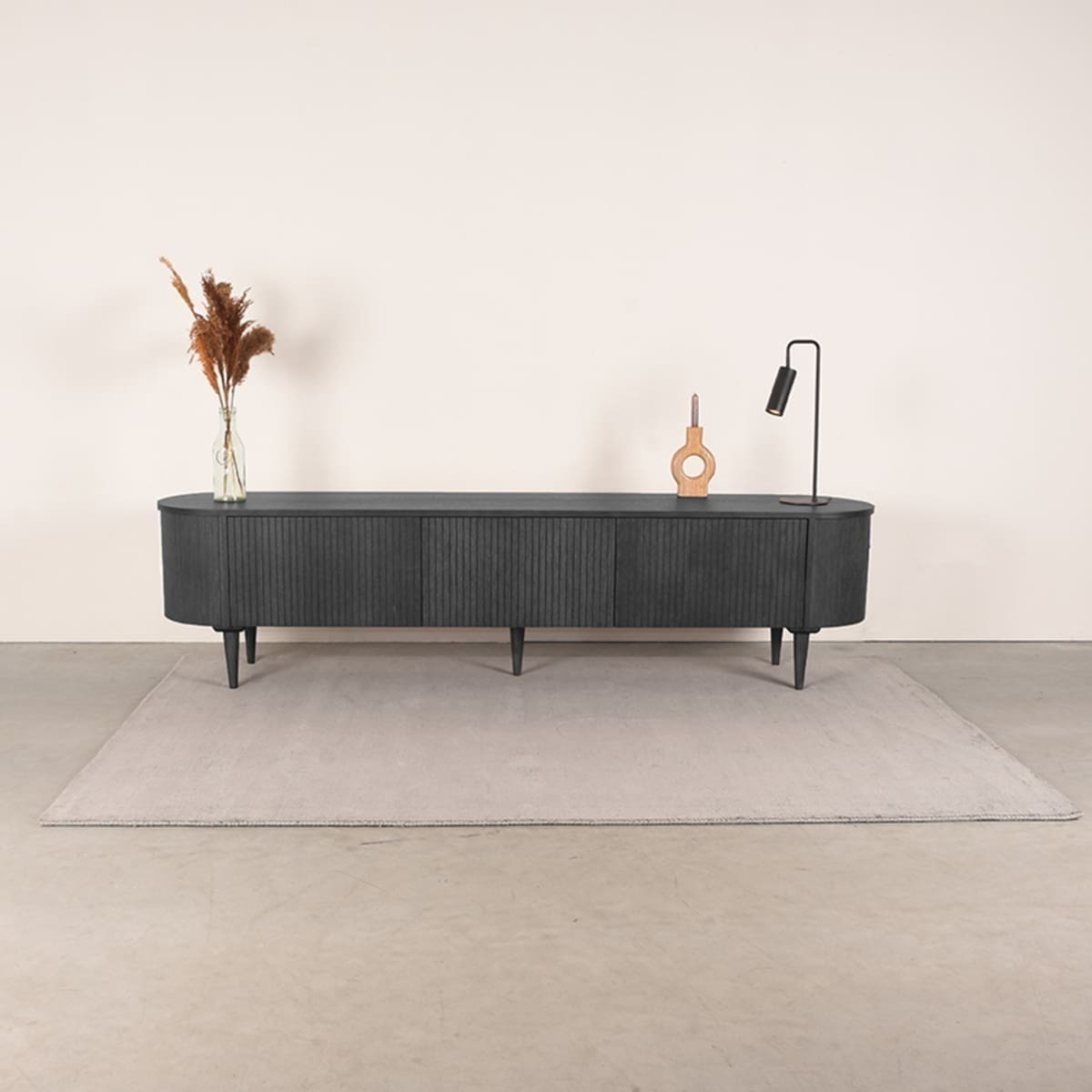 LABEL51 Tv-meubel Oliva - Zwart - Eiken Tv-meubel|Tv-dressoir