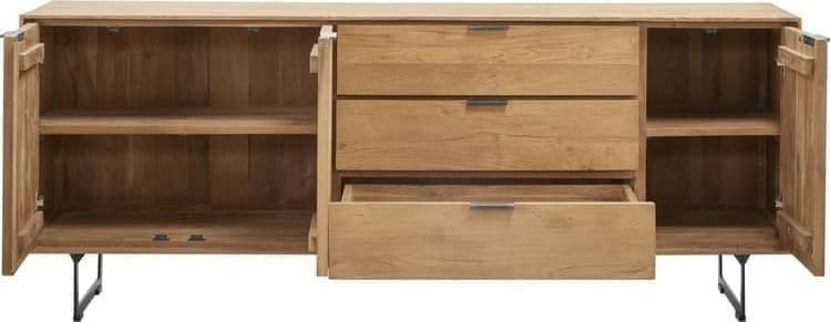 Pronto Wonen Dressoir Aska (195 Cm) teak naturel brushed Bruin|Naturel Dressoir