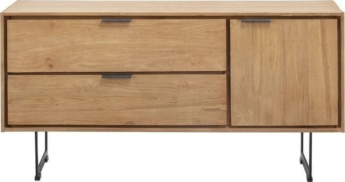 Pronto Wonen Tv-meubel Aska (117 Cm) teak naturel brushed Bruin|Naturel Tv-meubel|Tv-dressoir