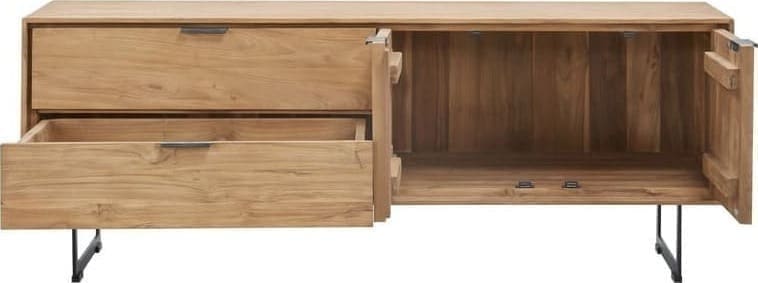 Pronto Wonen Tv-meubel Aska (157 Cm) teak naturel brushed Bruin|Naturel Tv-meubel|Tv-dressoir